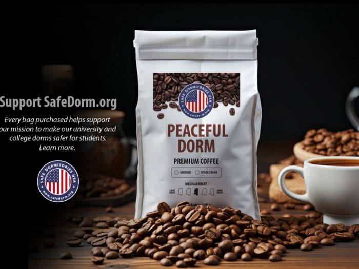 [Order Peaceful Dorm Coffee today and make a difference.]
