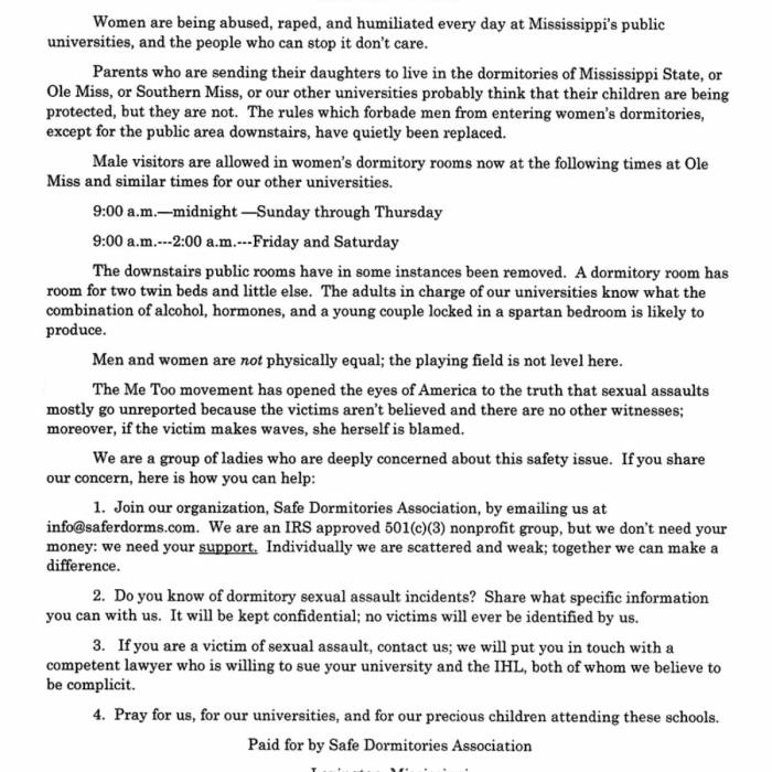 Letter published in Clarion Ledger August 2021 | Safe Dormitories Association Gallery Image